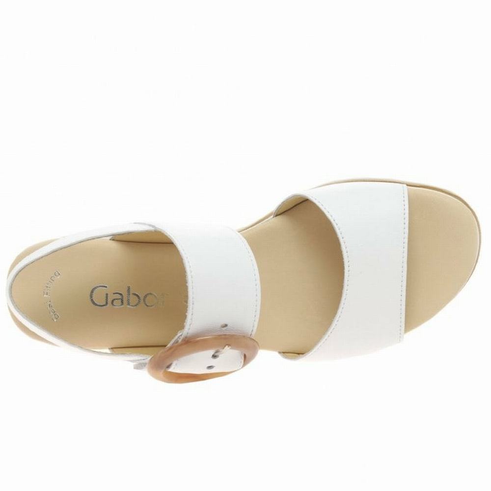 Gabor Yeo Heel Sandals Kilehæl Sandaler Dame Hvide | DK0002177