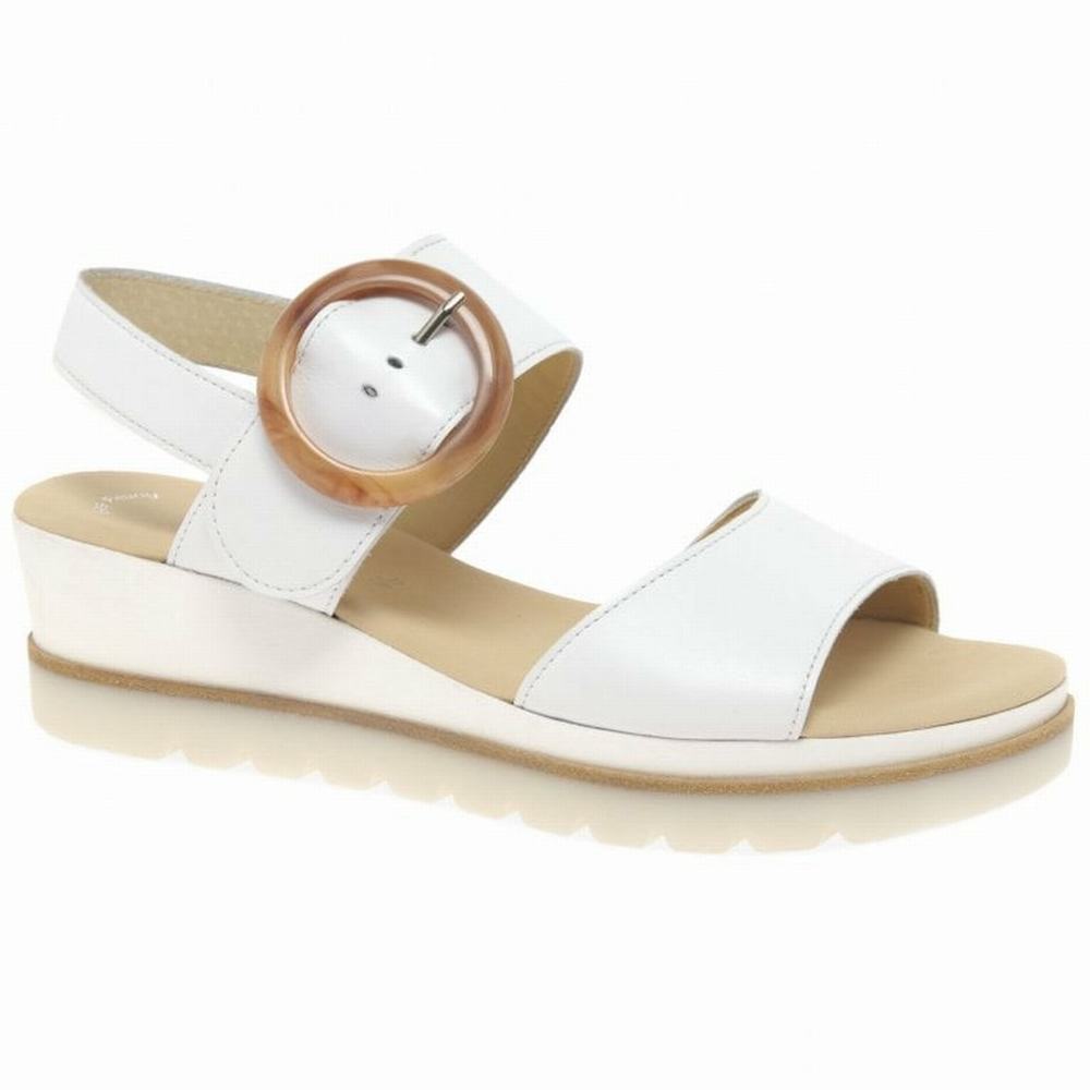 Gabor Yeo Heel Sandals Kilehæl Sandaler Dame Hvide | DK0002177