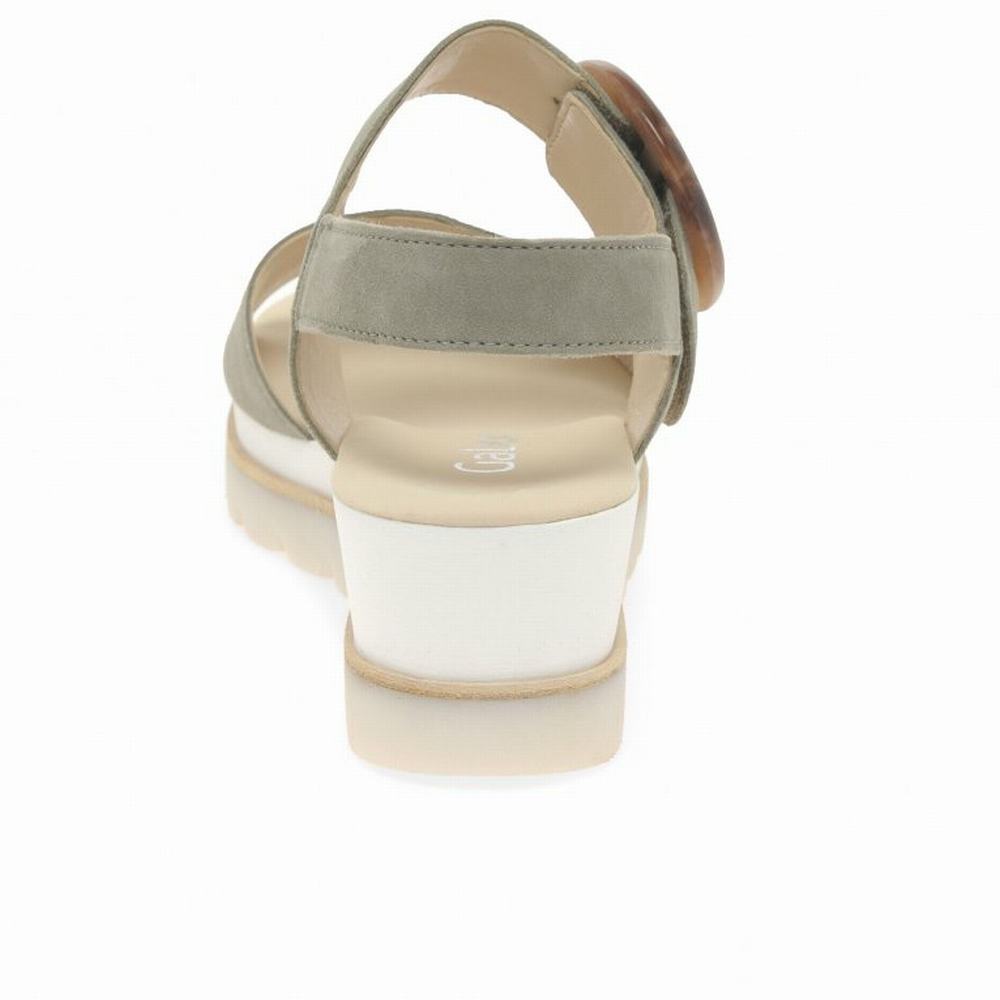 Gabor Yeo Heel Sandals Kilehæl Sandaler Dame Olivengrøn | DK0002179