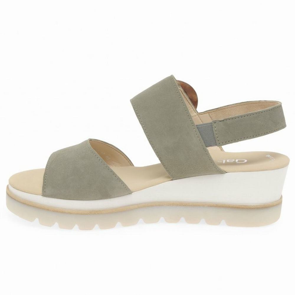 Gabor Yeo Heel Sandals Kilehæl Sandaler Dame Olivengrøn | DK0002179