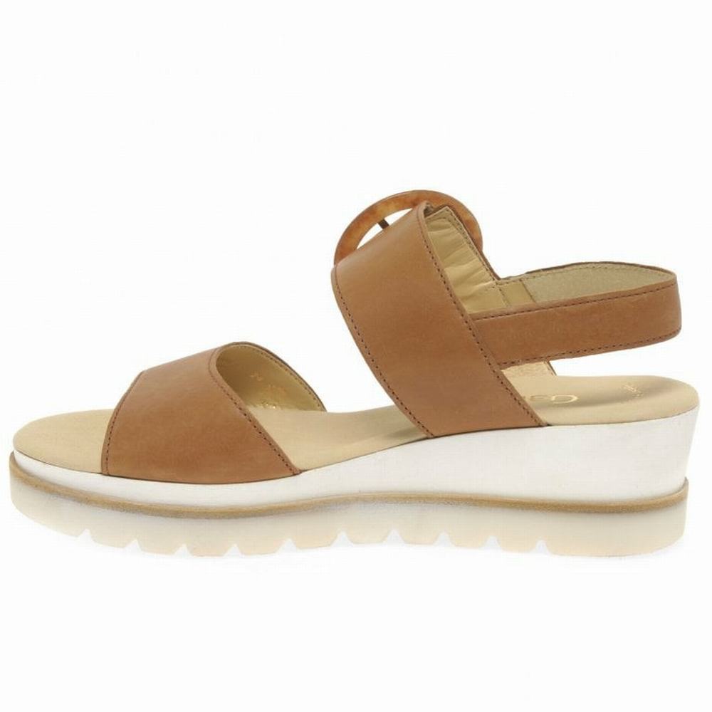 Gabor Yeo Heel Sandals Kilehæl Sandaler Dame Brune | DK0002181