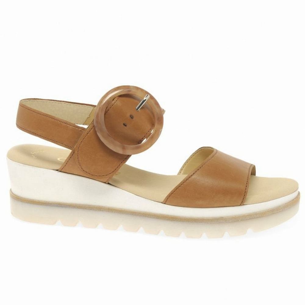 Gabor Yeo Heel Sandals Kilehæl Sandaler Dame Brune | DK0002181