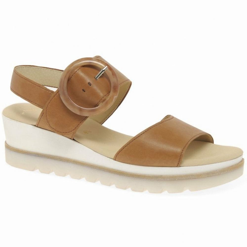 Gabor Yeo Heel Sandals Kilehæl Sandaler Dame Brune | DK0002181